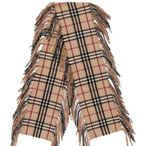 Burberry fringes cashmere scarf EUC. Size 42in long 7in wide - Picture 1 of 10